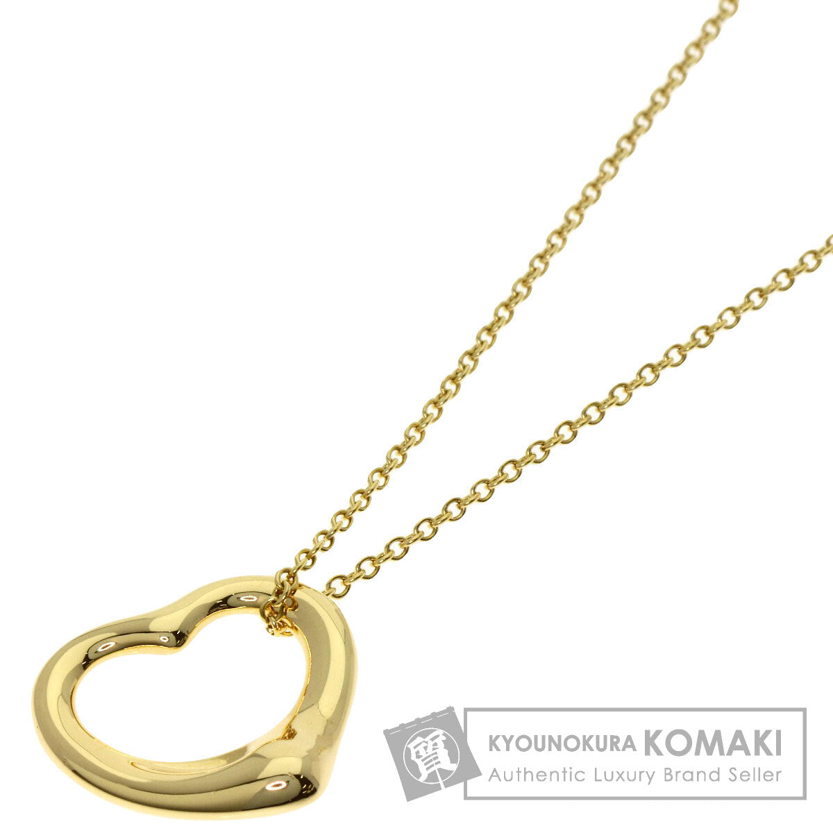 TIFFANY&Co. Open heart Necklace K18 Yellow Gold Ladies [Used]