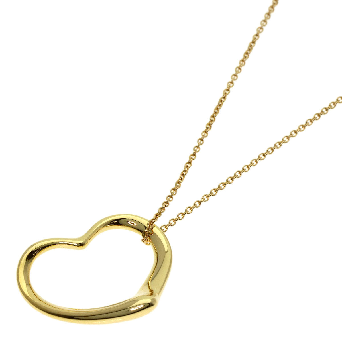 TIFFANY&Co. Open heart Necklace K18 Yellow Gold Ladies [Used]