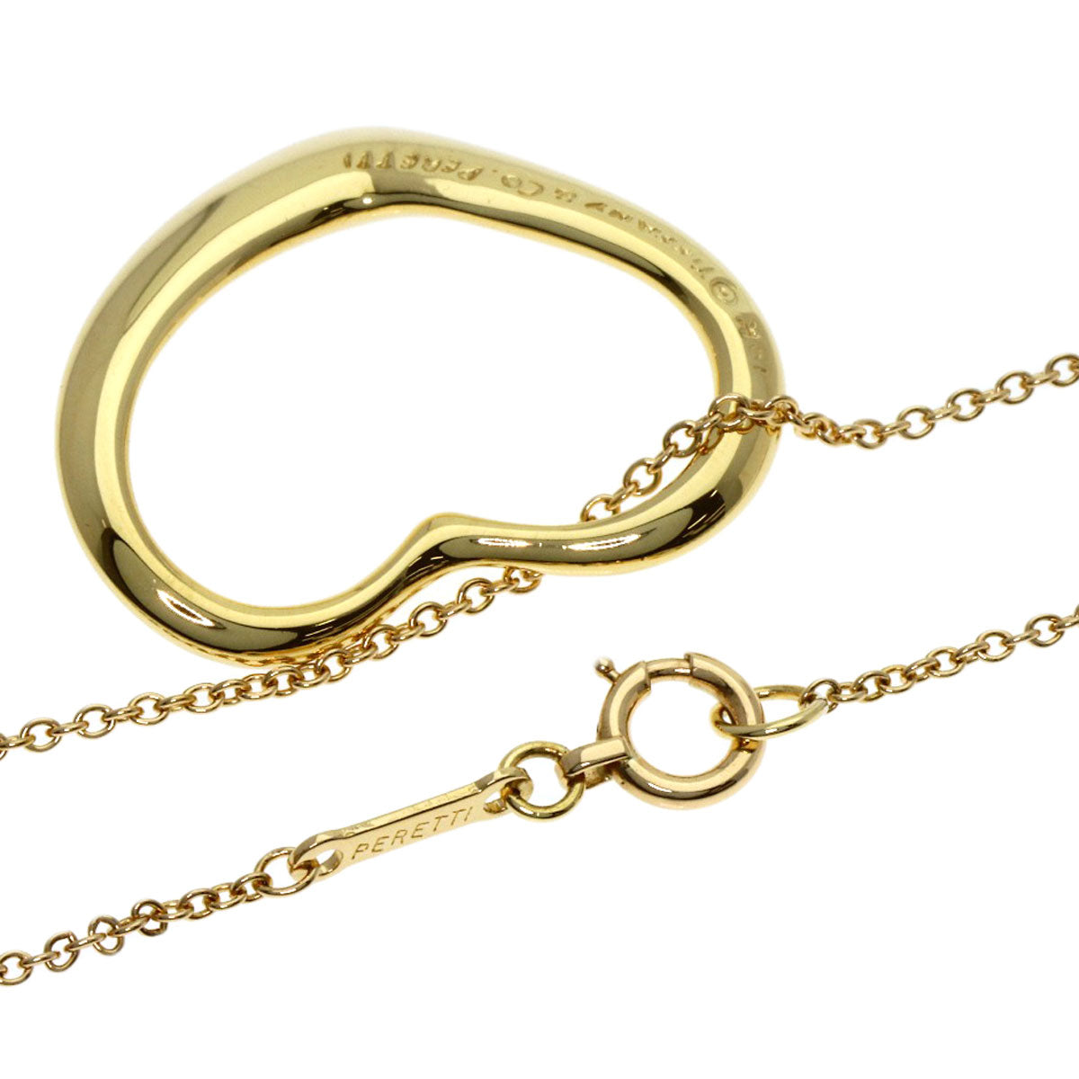 TIFFANY&Co. Open heart Necklace K18 Yellow Gold Ladies [Used]