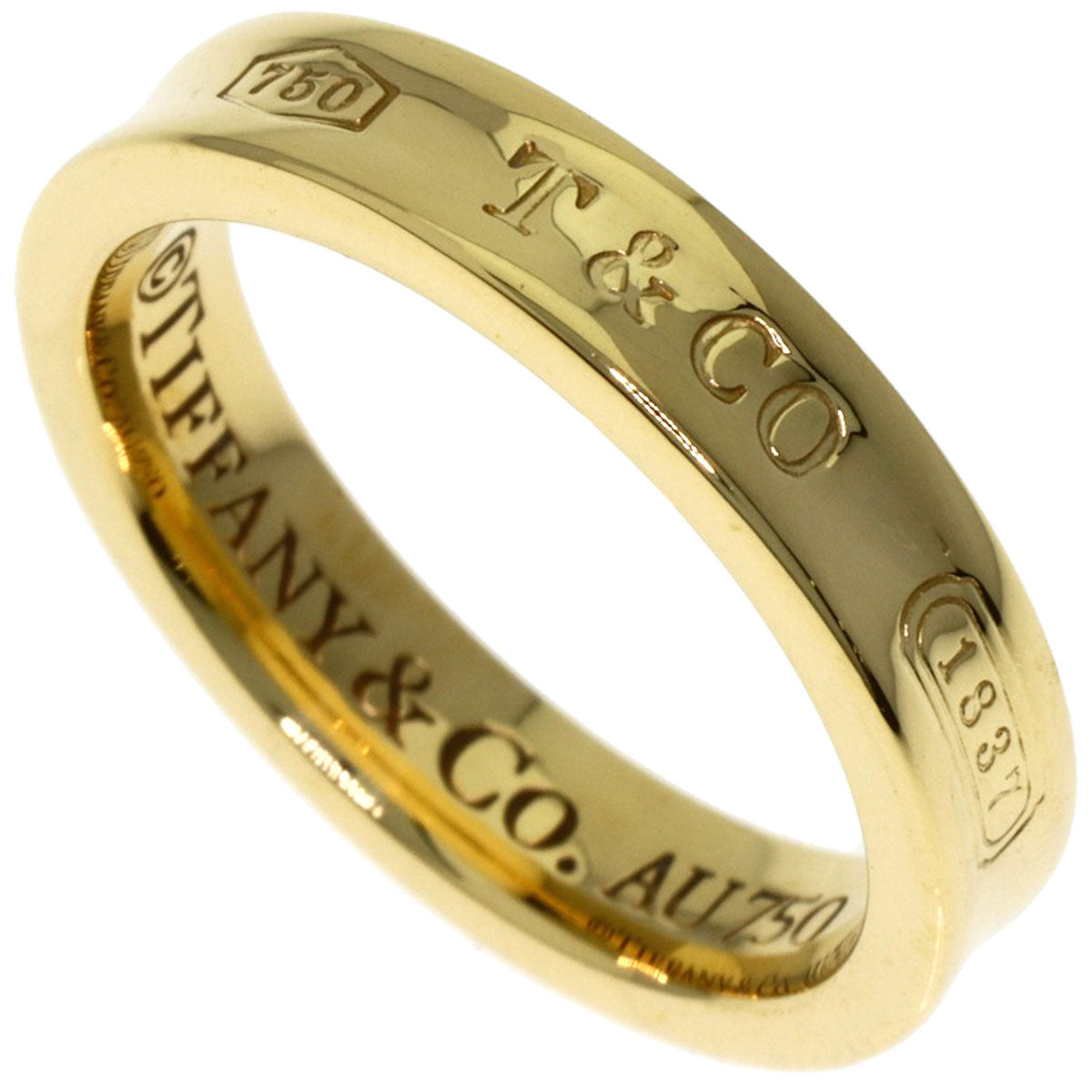 TIFFANY&Co. 1837 narrow Ring K18 Yellow Gold Ladies [Used]
