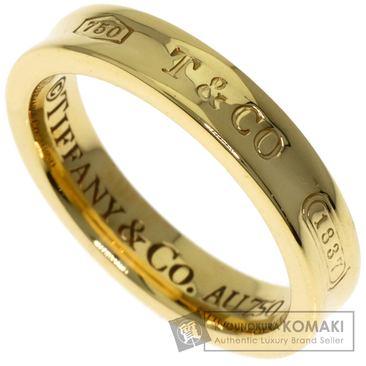 TIFFANY&Co. 1837 narrow Ring K18 Yellow Gold Ladies [Used]