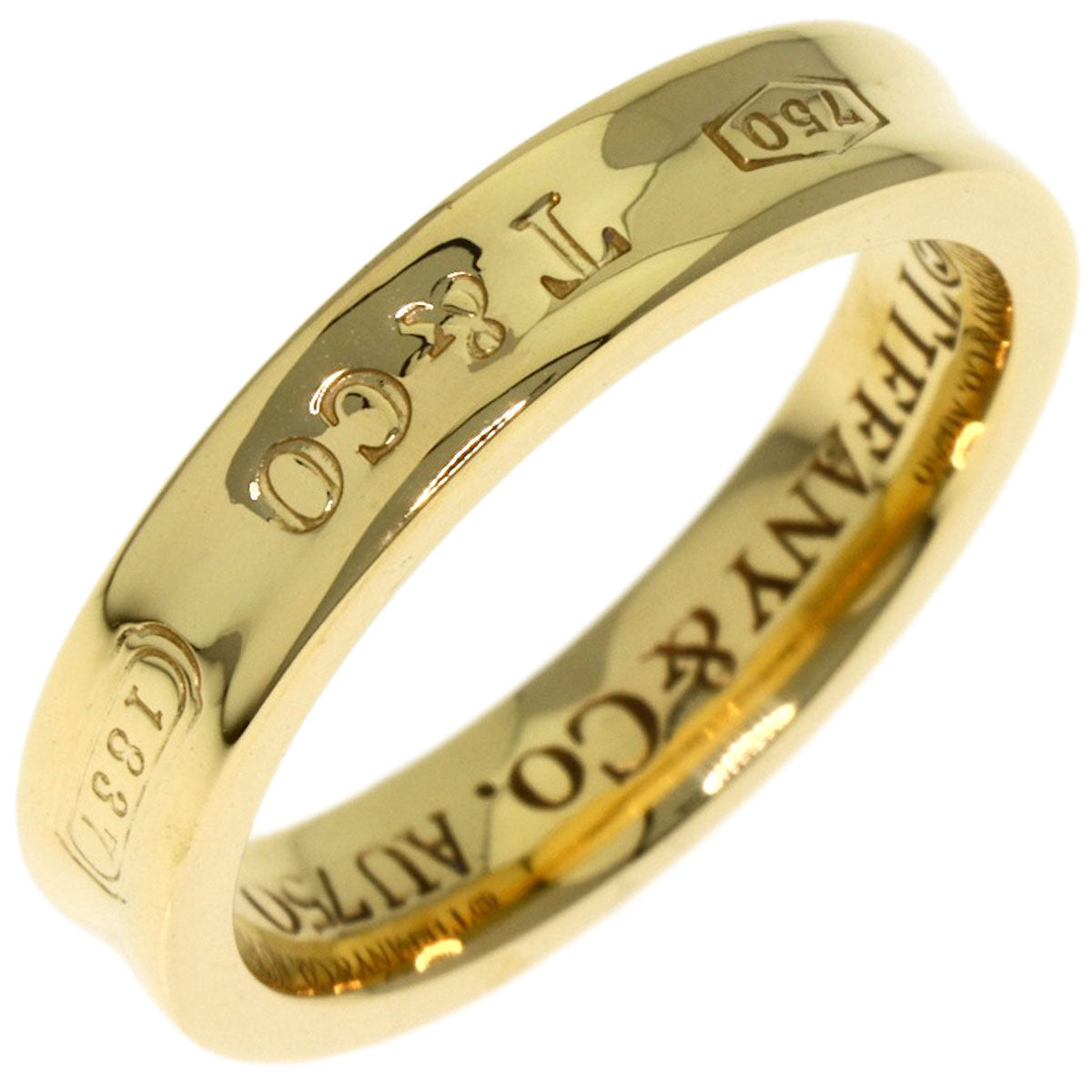 TIFFANY&Co. 1837 narrow Ring K18 Yellow Gold Ladies [Used]