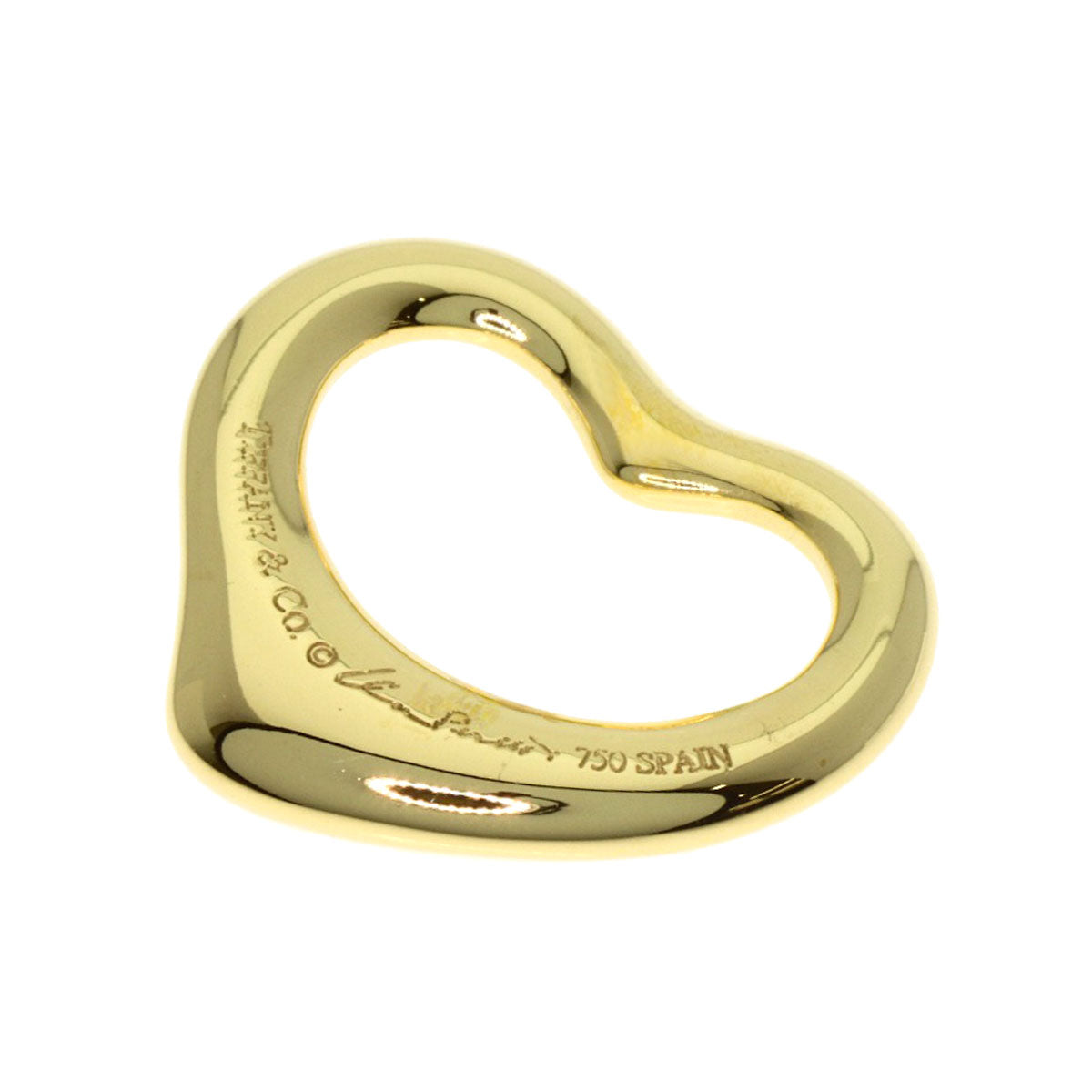 TIFFANY&Co. Open heart Pendant top K18 Yellow Gold Ladies [Used]