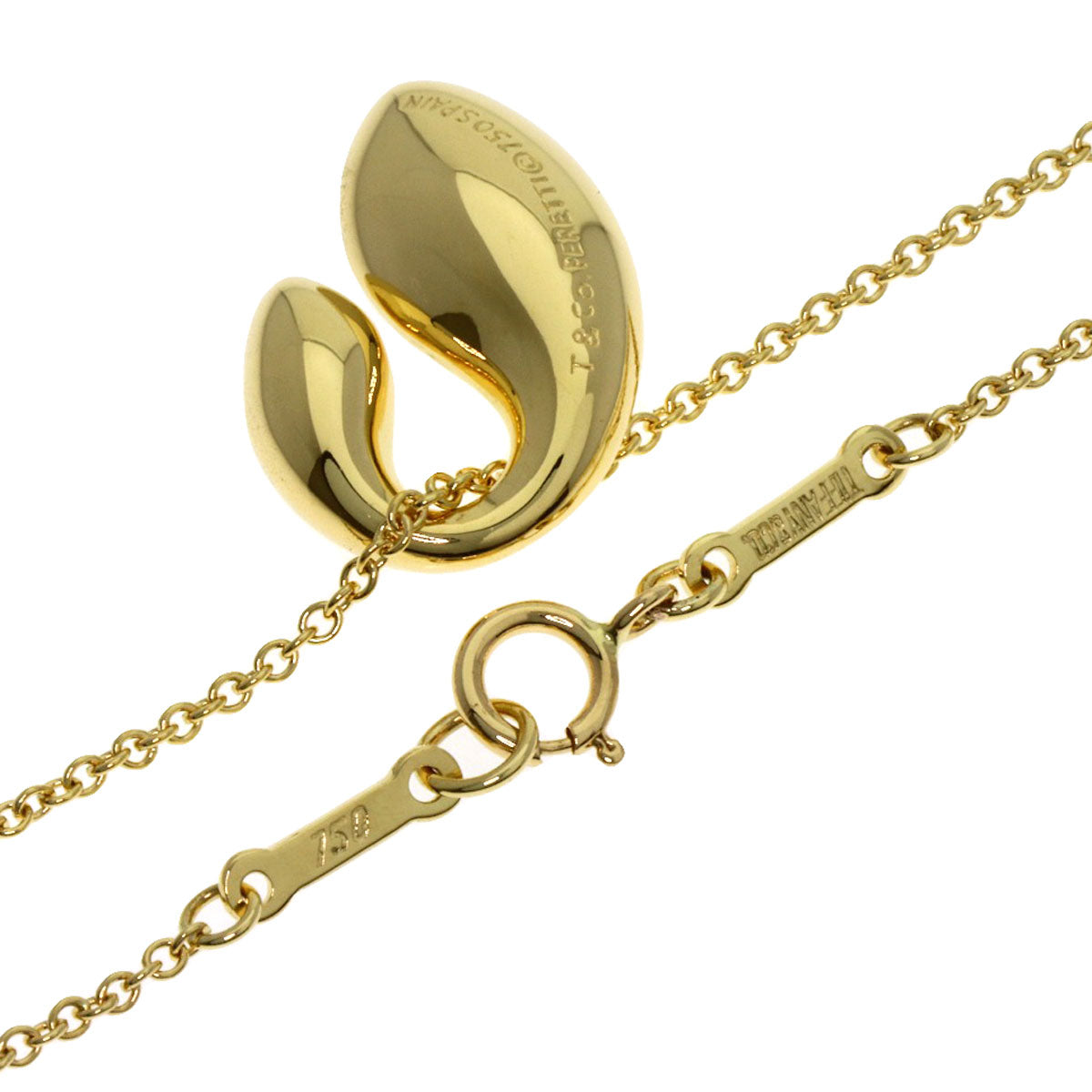 TIFFANY&Co. Double teardrop Necklace K18 Yellow Gold Ladies [Used]