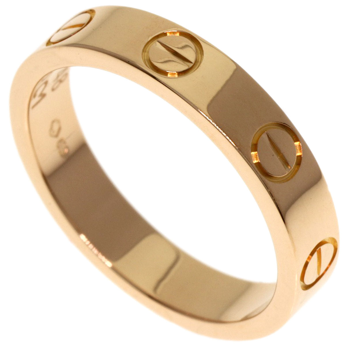 CARTIER Mini love ring # 48 Ring K18 Pink Gold Ladies [Used]