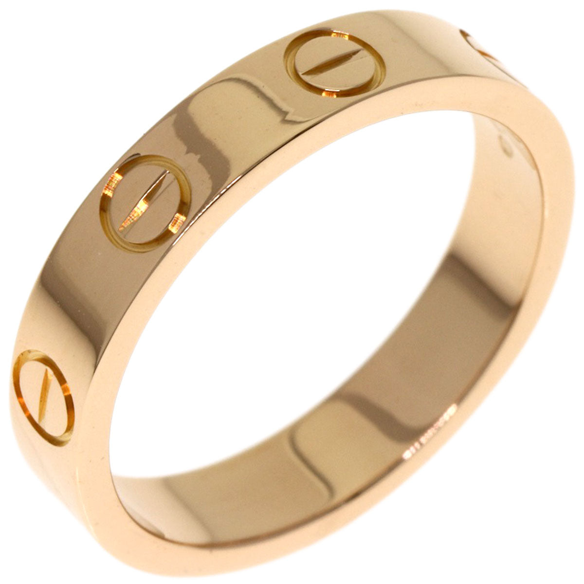 CARTIER Mini love ring # 48 Ring K18 Pink Gold Ladies [Used]