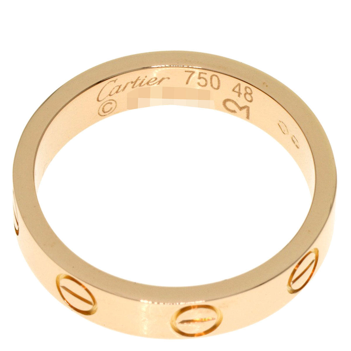 CARTIER Mini love ring # 48 Ring K18 Pink Gold Ladies [Used]
