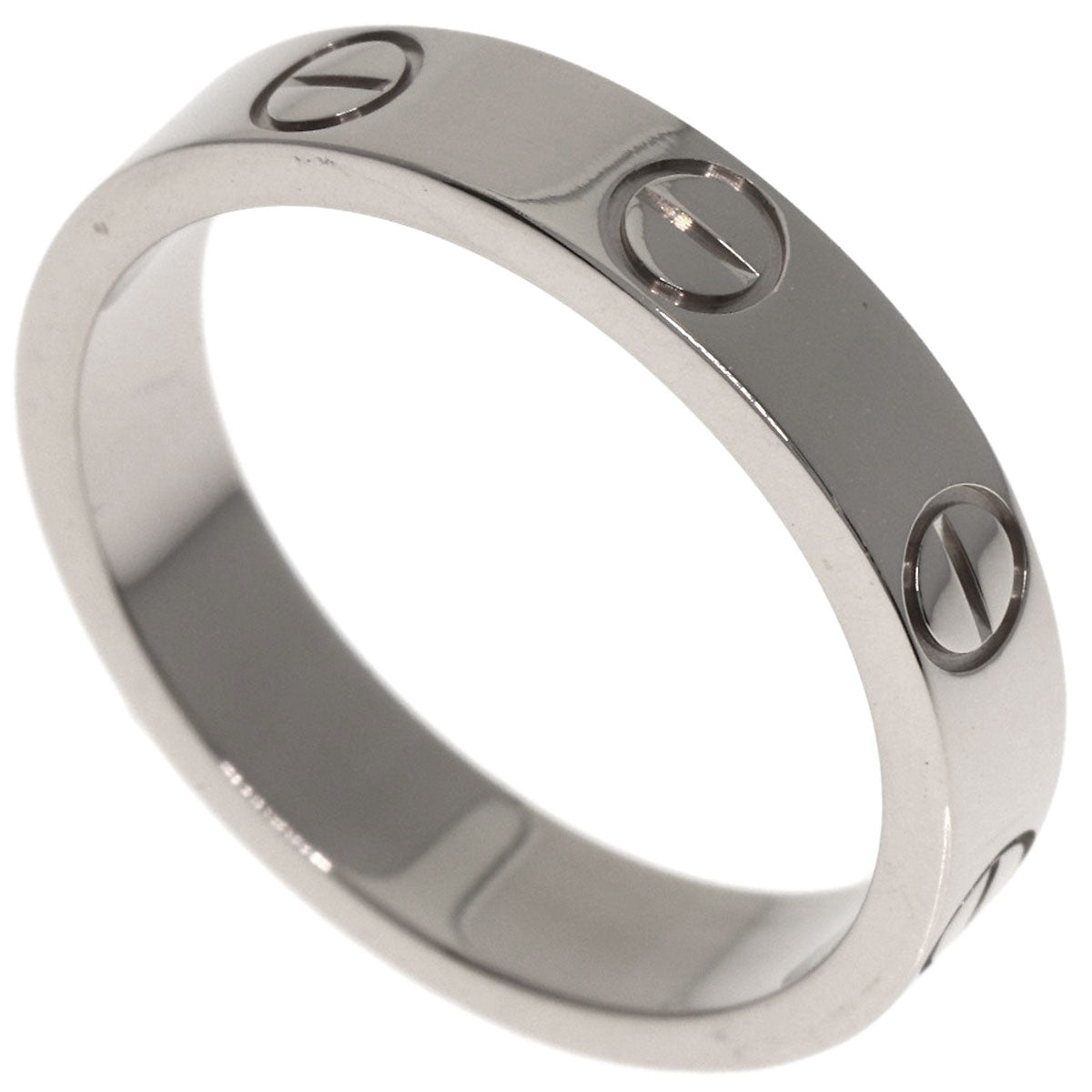 CARTIER mini love ring #48 Ring K18 White Gold Ladies [Used]