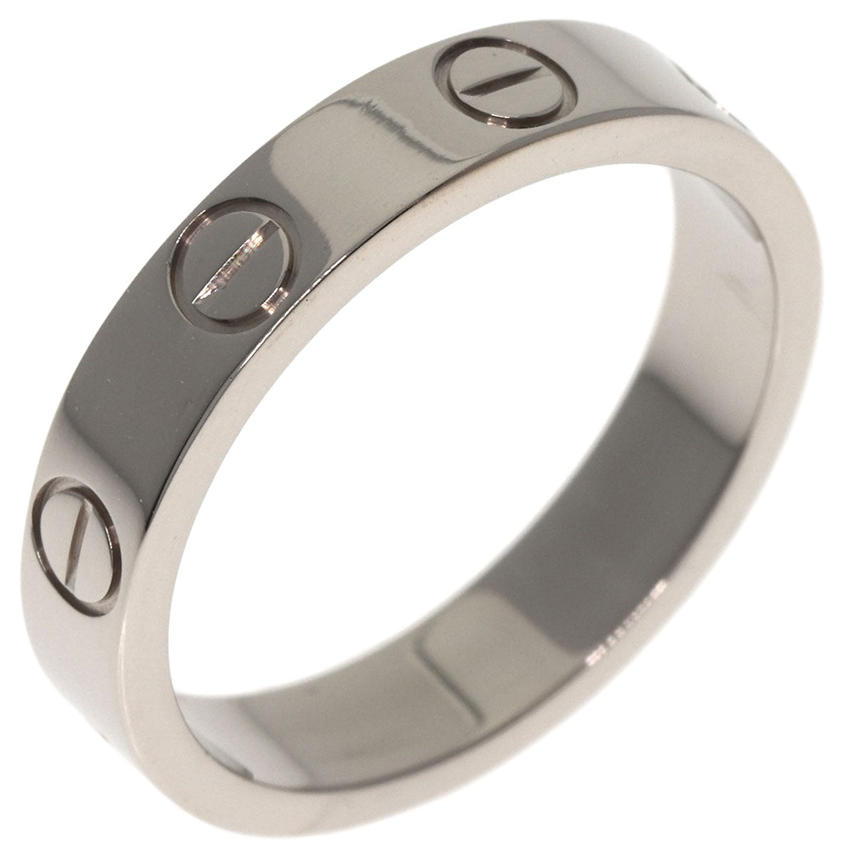 CARTIER mini love ring #48 Ring K18 White Gold Ladies [Used]