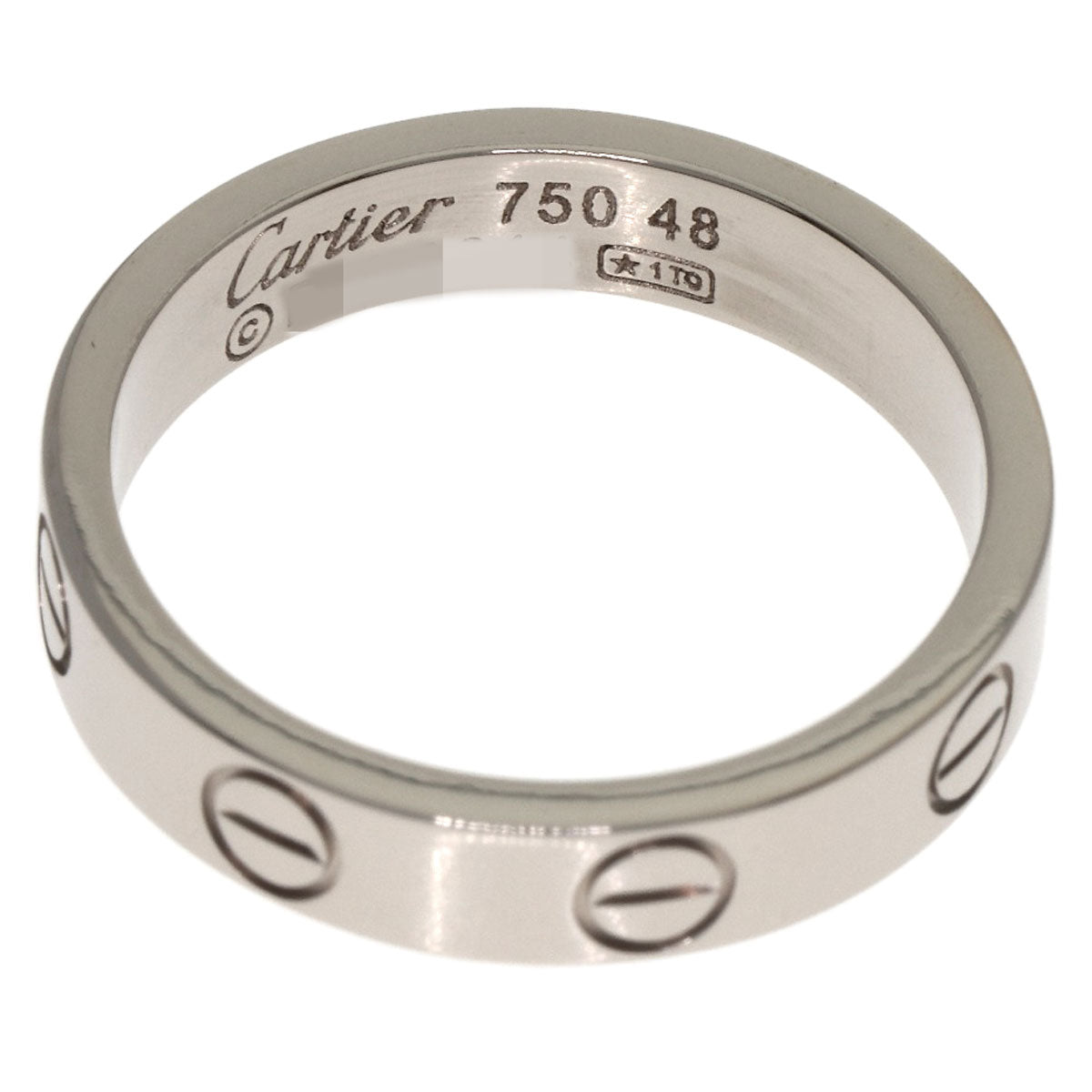 CARTIER mini love ring #48 Ring K18 White Gold Ladies [Used]