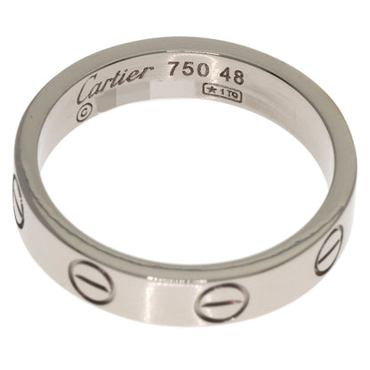 CARTIER mini love ring #48 Ring K18 White Gold Ladies [Used]