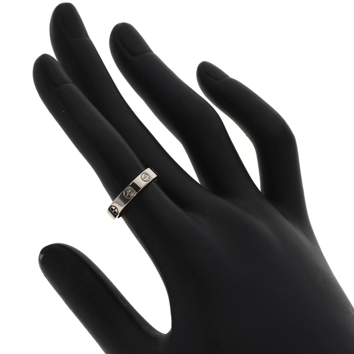 CARTIER mini love ring #48 Ring K18 White Gold Ladies [Used]