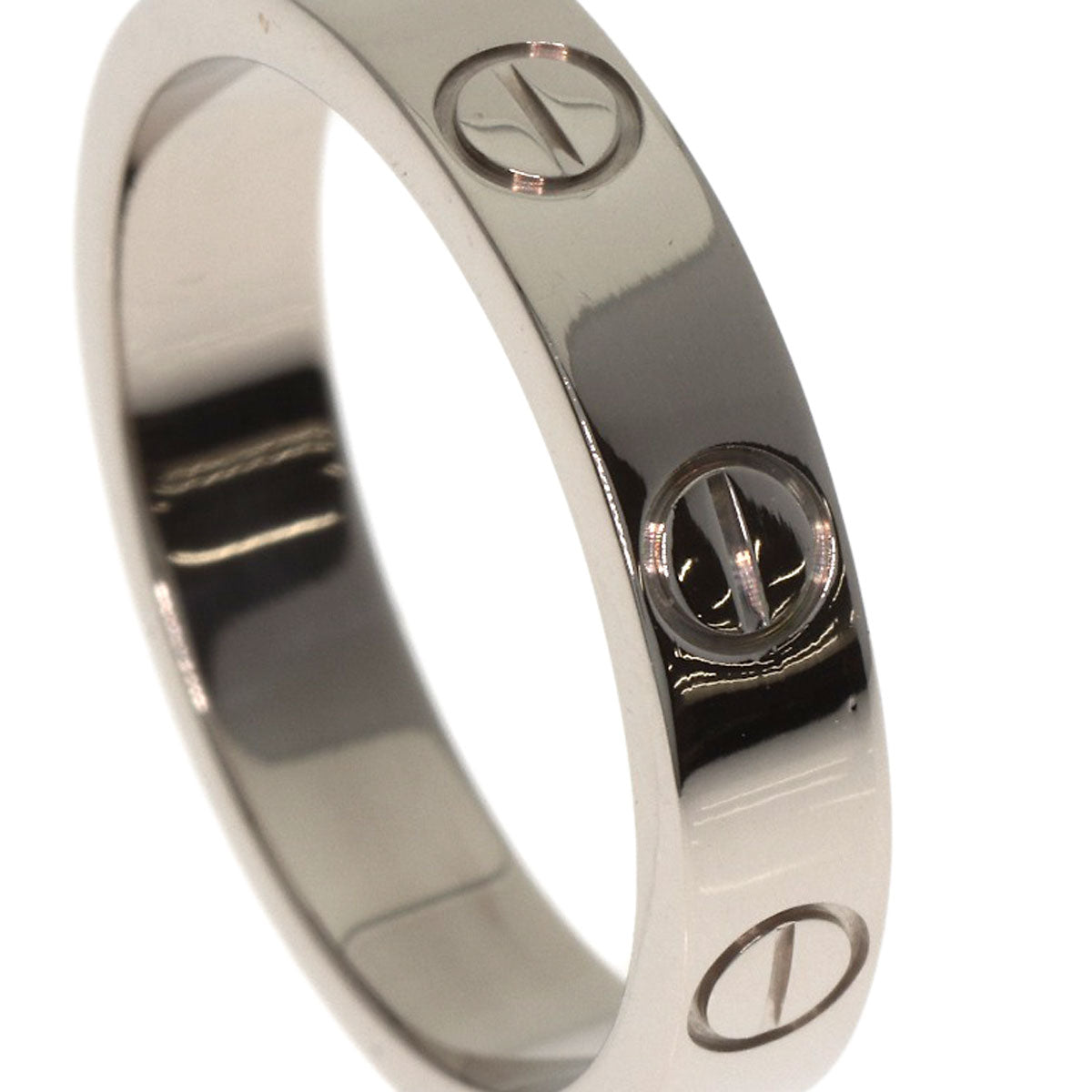 CARTIER mini love ring #48 Ring K18 White Gold Ladies [Used]