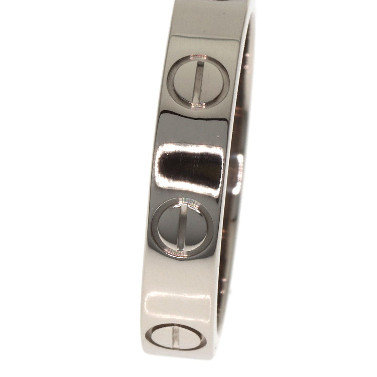 CARTIER mini love ring #48 Ring K18 White Gold Ladies [Used]