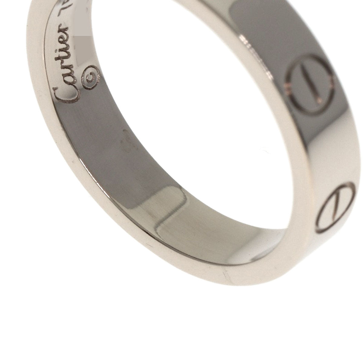 CARTIER mini love ring #48 Ring K18 White Gold Ladies [Used]