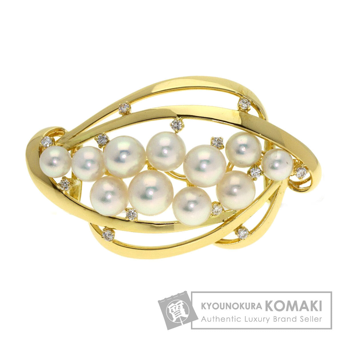 MIKIMOTO Pearl Pearl Diamond Obi closure K18 Yellow Gold Ladies [Used]