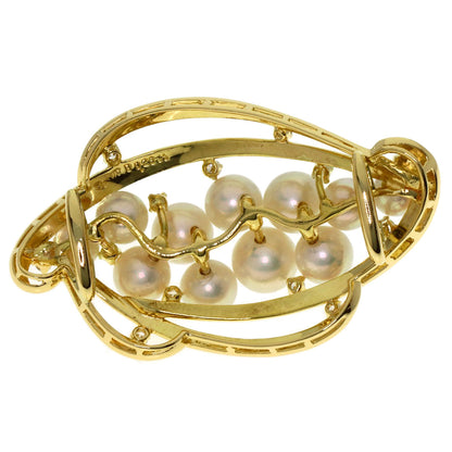 MIKIMOTO Pearl Pearl Diamond Obi closure K18 Yellow Gold Ladies [Used]