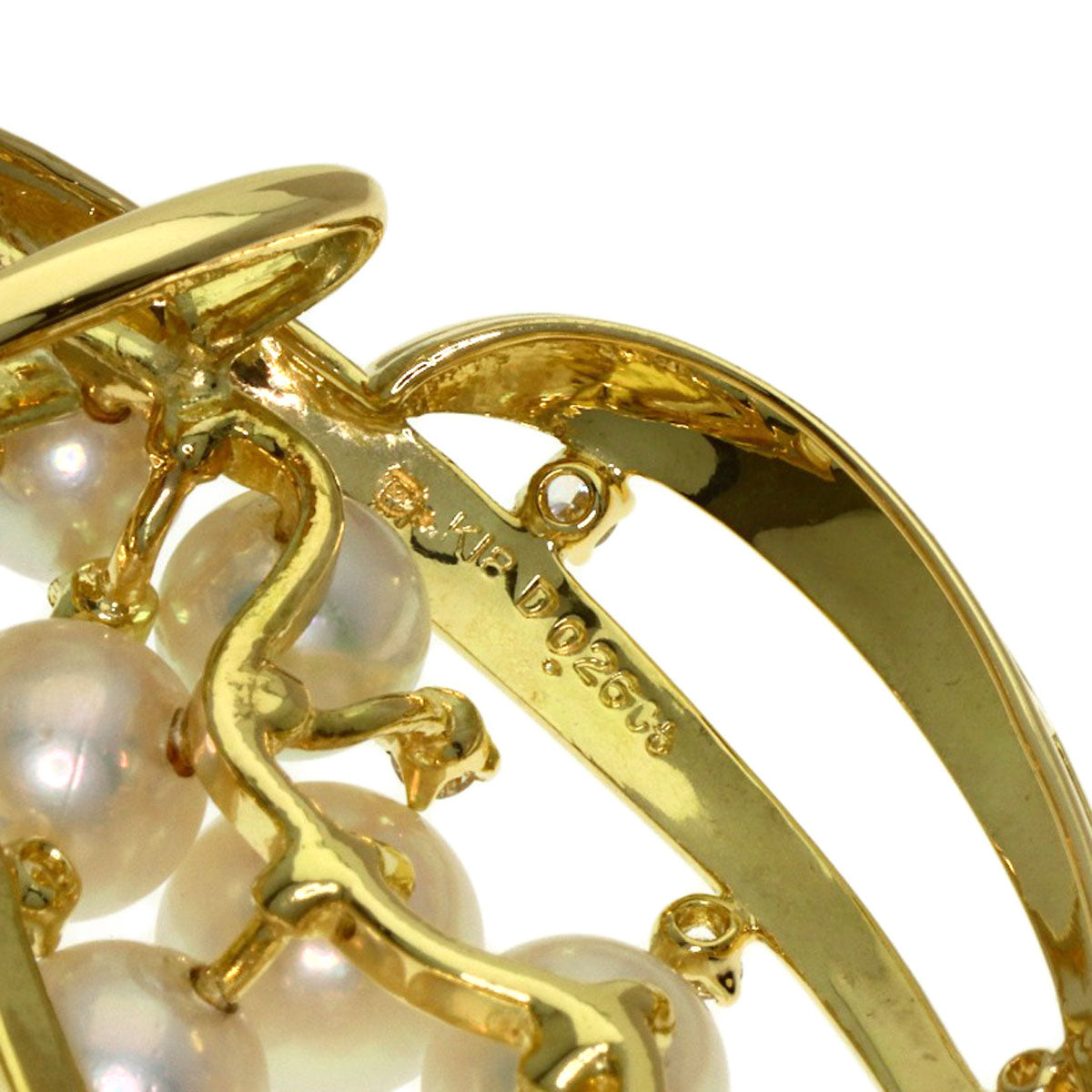 MIKIMOTO Pearl Pearl Diamond Obi closure K18 Yellow Gold Ladies [Used]