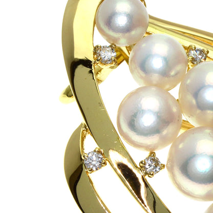 MIKIMOTO Pearl Pearl Diamond Obi closure K18 Yellow Gold Ladies [Used]