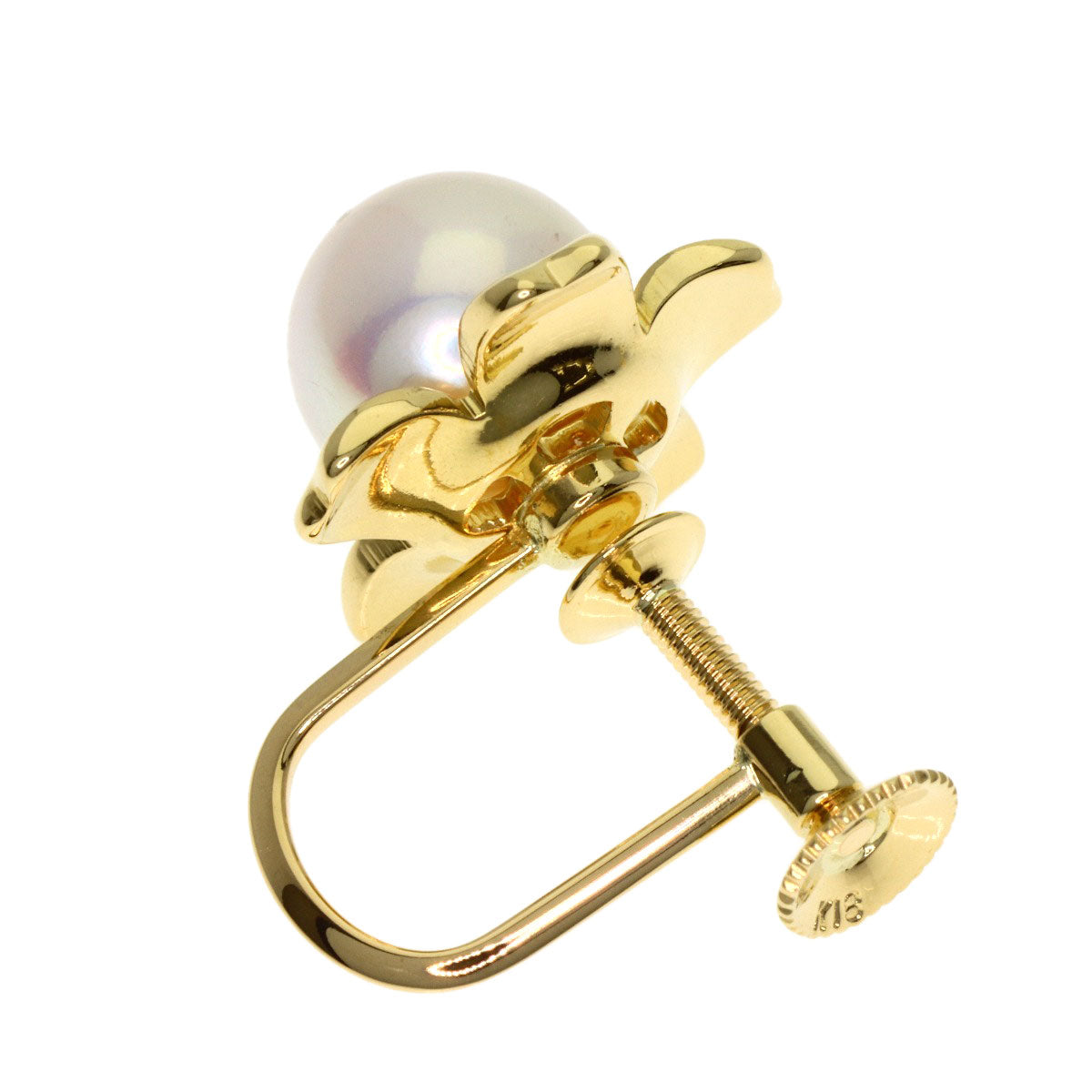 MIKIMOTO Pearl Pearl Earring K18 Yellow Gold Ladies [Used]