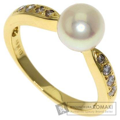 MIKIMOTO Pearl Pearl Diamond Ring K18 Yellow Gold Ladies [Used]