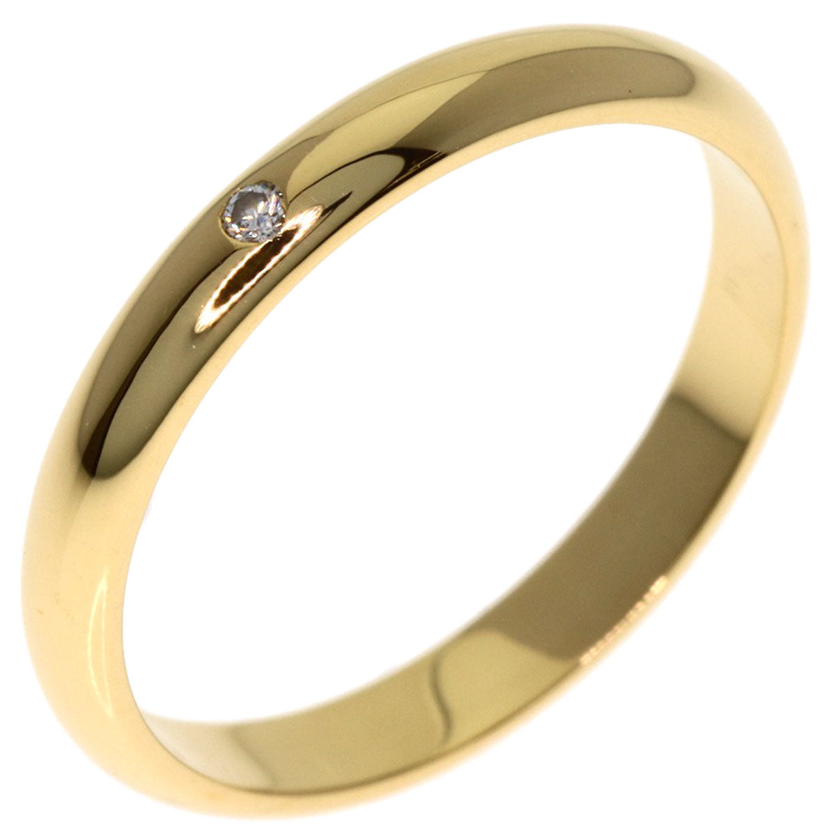 CARTIER Wedding 1P Diamond #49 Ring K18 Yellow Gold Ladies [Used]