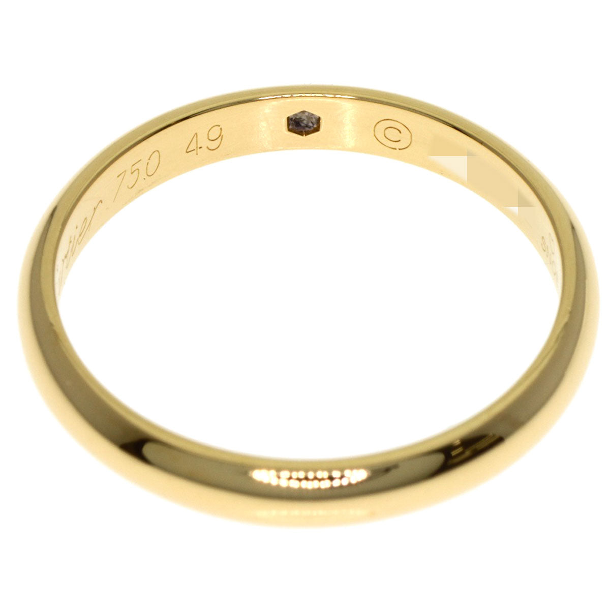 CARTIER Wedding 1P Diamond #49 Ring K18 Yellow Gold Ladies [Used]