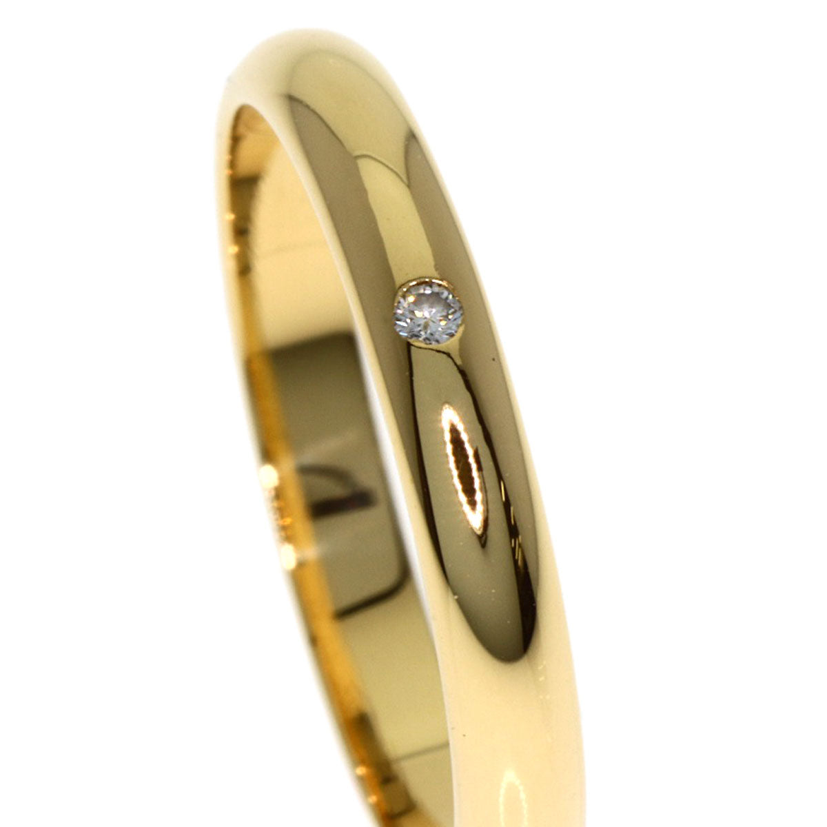 CARTIER Wedding 1P Diamond #49 Ring K18 Yellow Gold Ladies [Used]