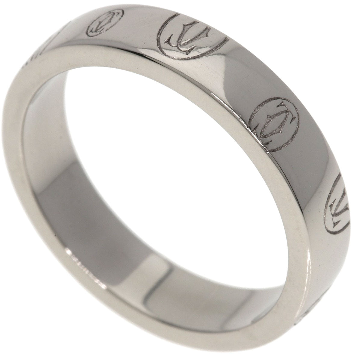 CARTIER Happy birthday # 50 Ring K18 White Gold Ladies [Used]