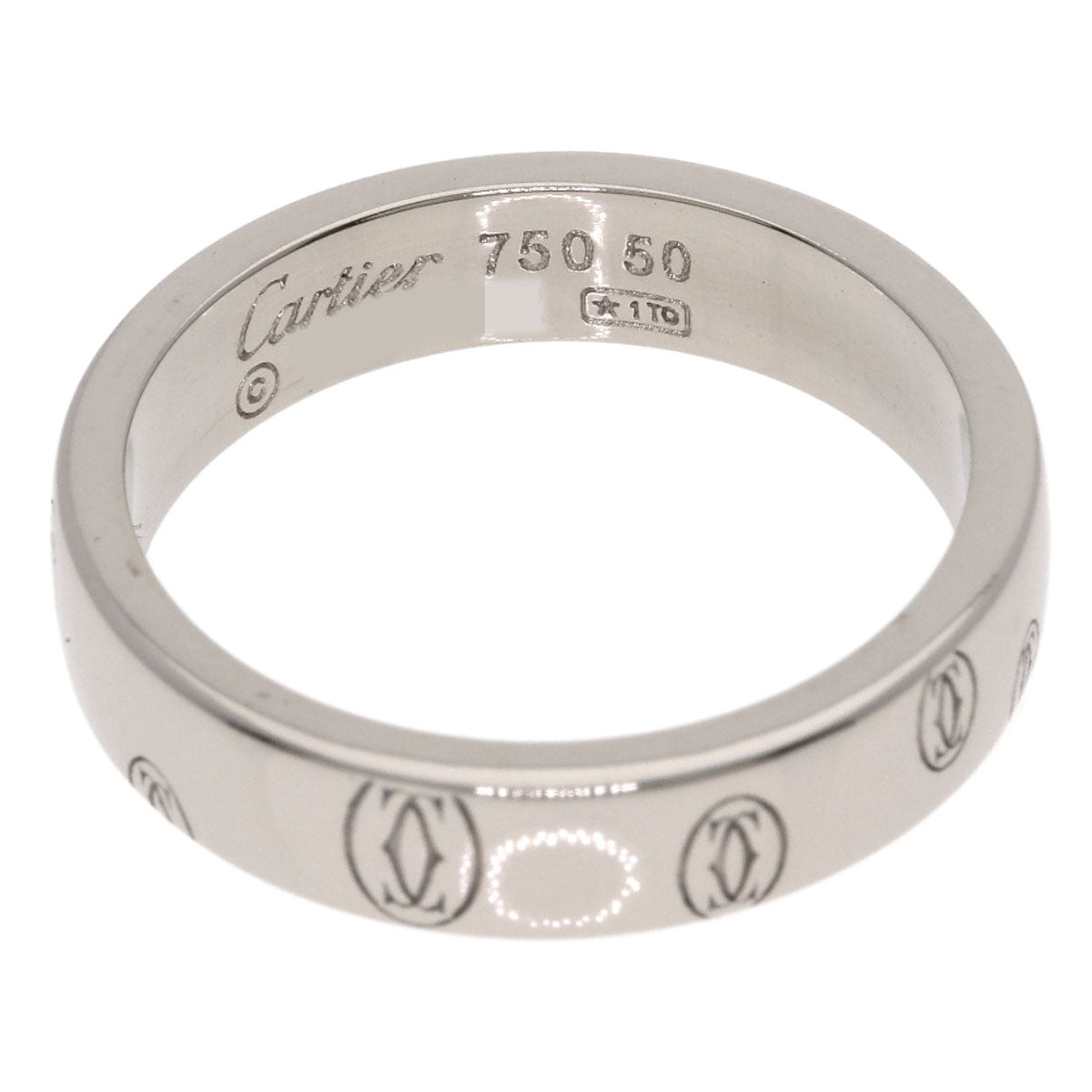 CARTIER Happy birthday # 50 Ring K18 White Gold Ladies [Used]