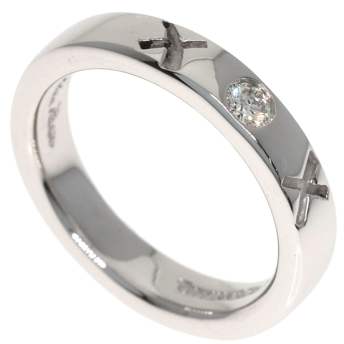 TIFFANY&Co. Kisses XOX Diamond Ring K18 White Gold Ladies [Used]