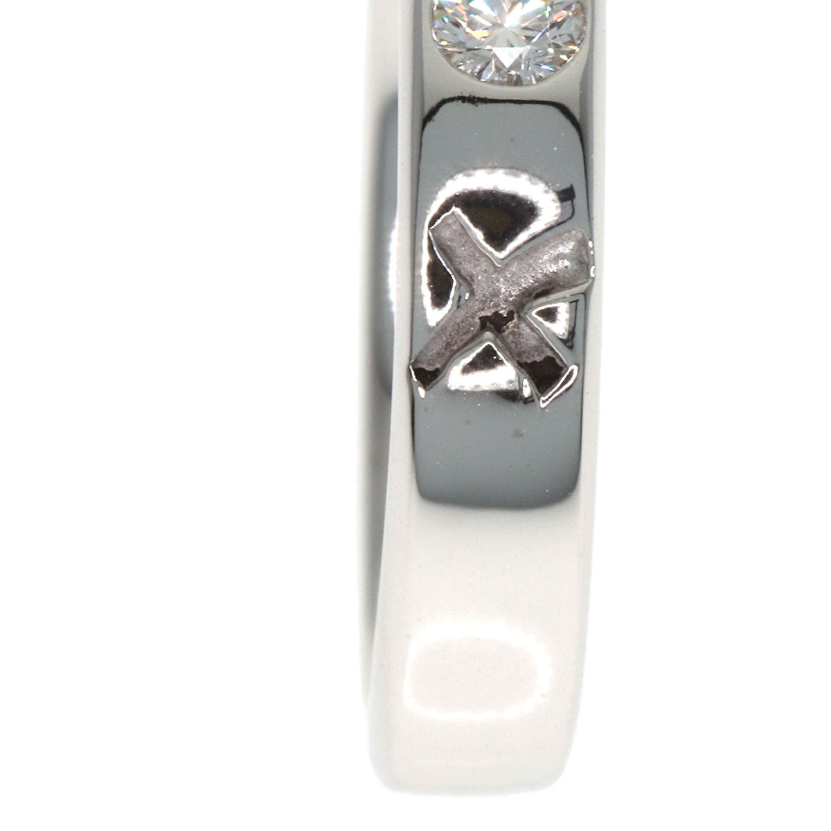 TIFFANY&Co. Kisses XOX Diamond Ring K18 White Gold Ladies [Used]