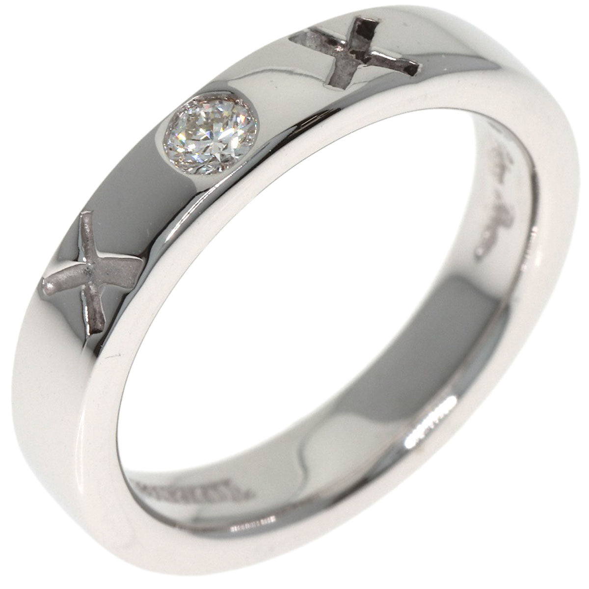 TIFFANY&Co. Kisses XOX Diamond Ring K18 White Gold Ladies [Used]