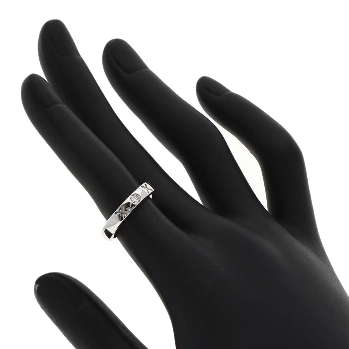 TIFFANY&Co. Kisses XOX Diamond Ring K18 White Gold Ladies [Used]