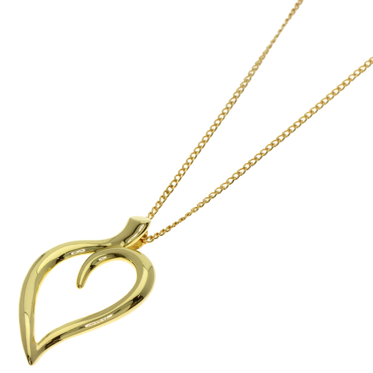 TIFFANY&Co. Leaf heart Necklace K18 Yellow Gold Ladies [Used]