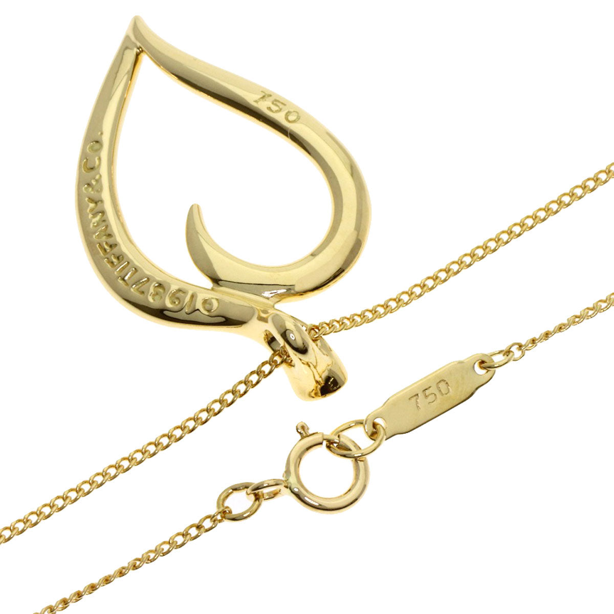 TIFFANY&Co. Leaf Necklace K18 Yellow Gold Ladies [Used]