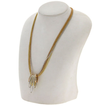 1.3ct Three-color Diamond Necklace K18 Yellow Gold 18K Pink Gold 38.2g　Ladies