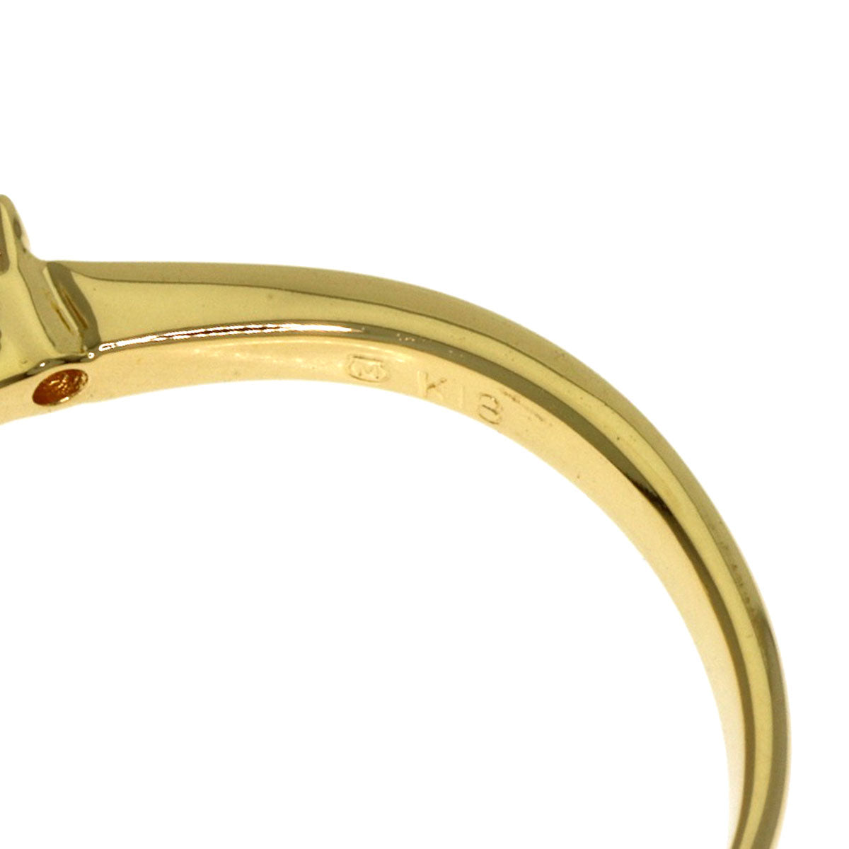 MIKIMOTO Pearl Pearl 2P Diamond Ring K18 Yellow Gold Ladies [Used]