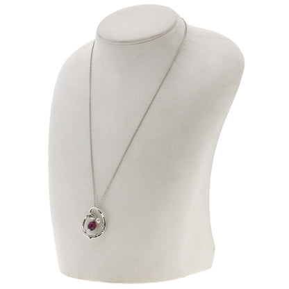 MIKIMOTO Garnet Pearl Pearl Diamond Necklace K18 White Gold Ladies [Used]