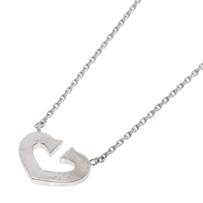 CARTIER C heart Necklace K18 White Gold Ladies [Used]
