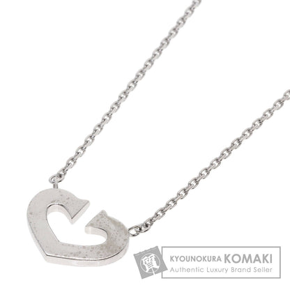 CARTIER C heart Necklace K18 White Gold Ladies [Used]