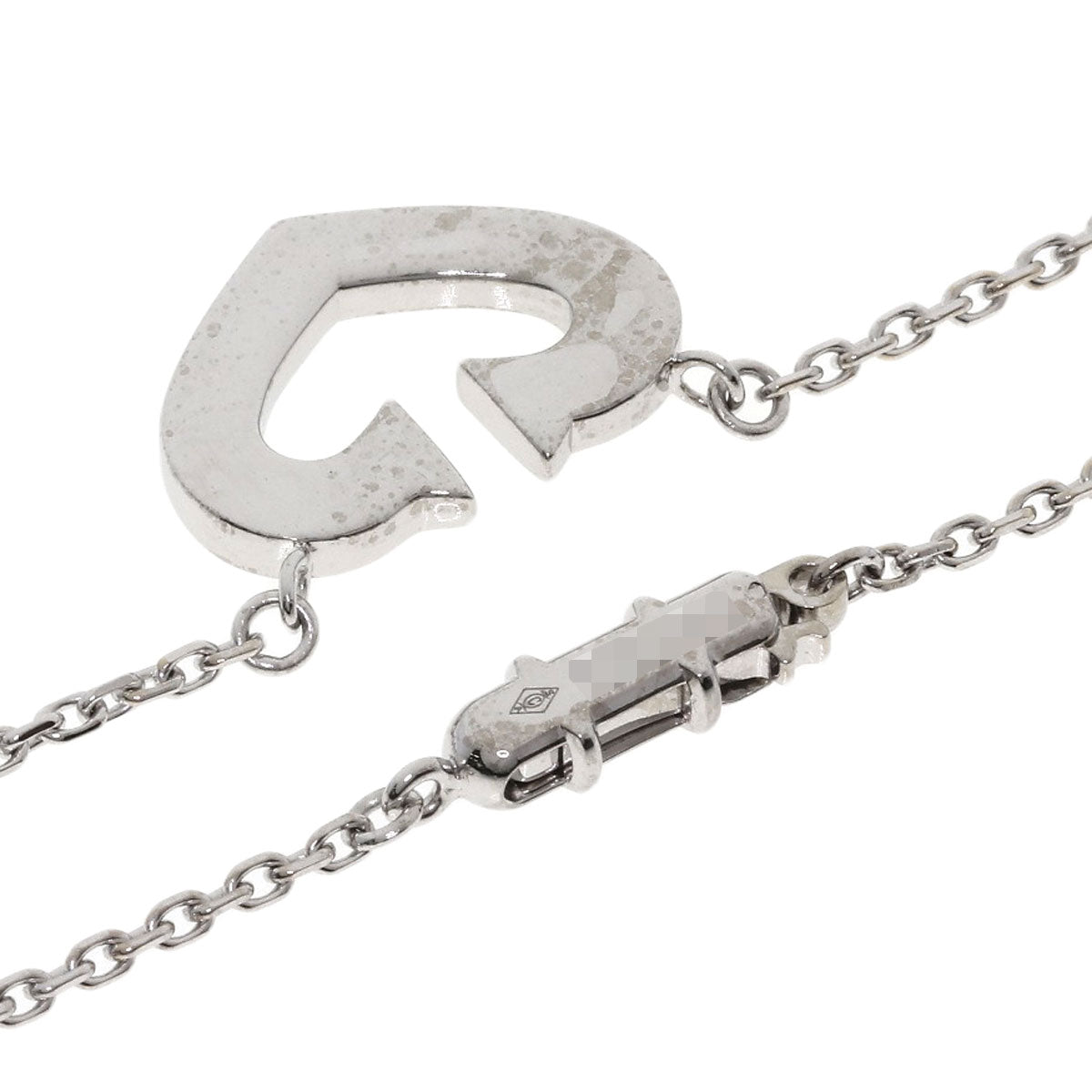 CARTIER C heart Necklace K18 White Gold Ladies [Used]