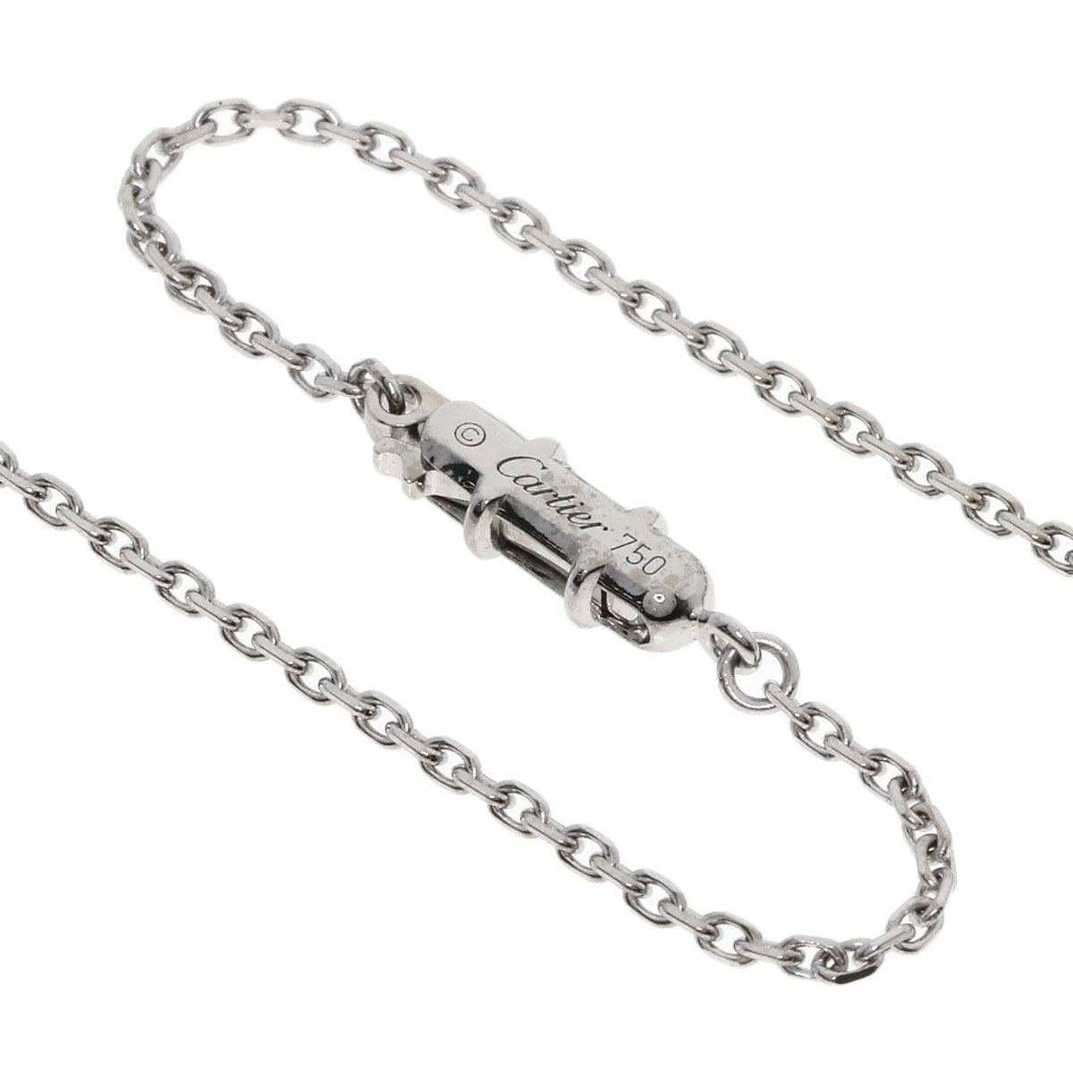 CARTIER C heart Necklace K18 White Gold Ladies [Used]