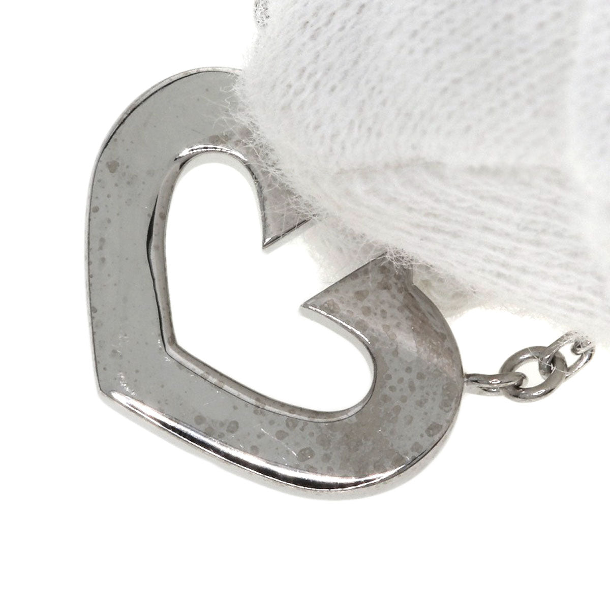 CARTIER C heart Necklace K18 White Gold Ladies [Used]