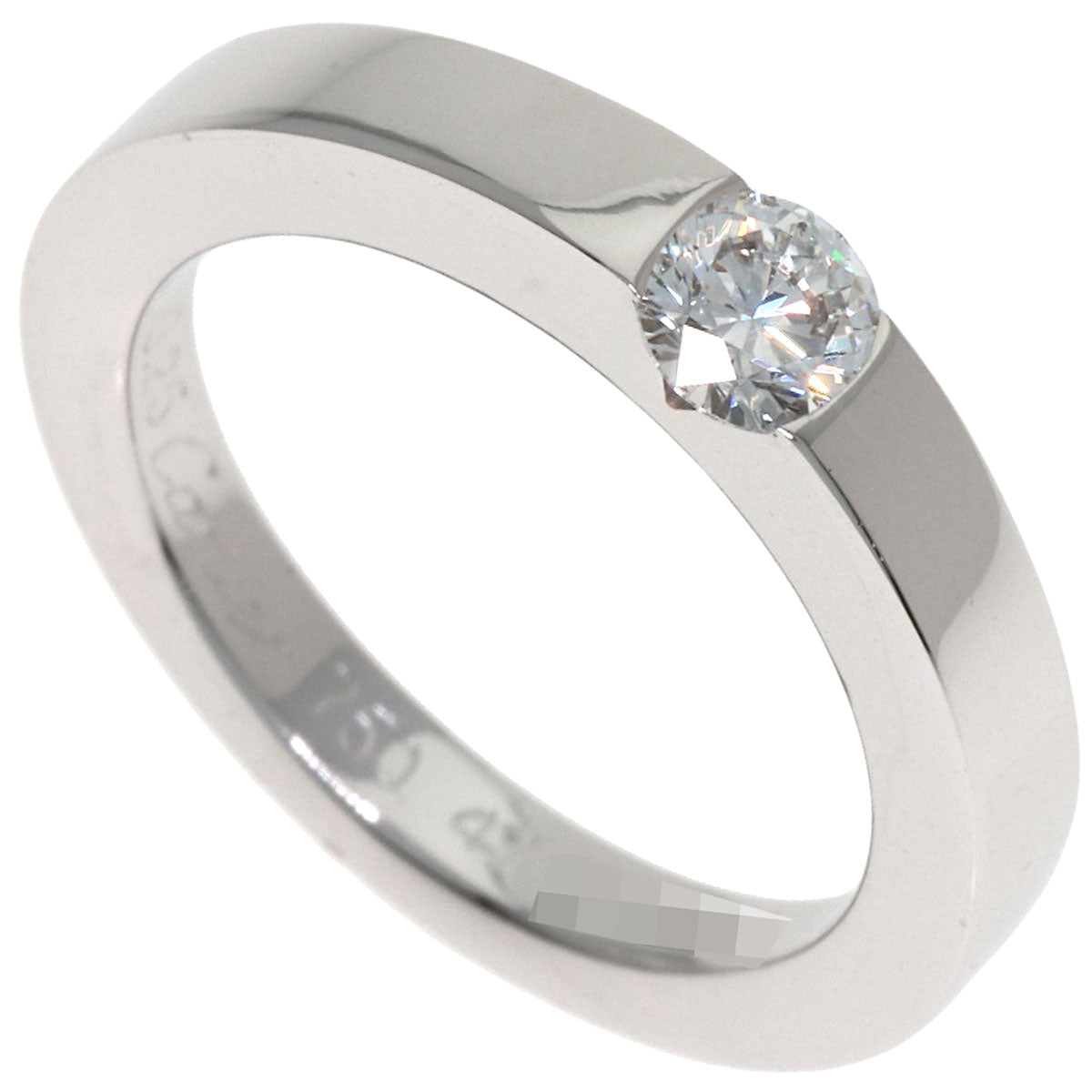 CARTIER Date with Diamond #47 Ring K18 White Gold Ladies [Used]