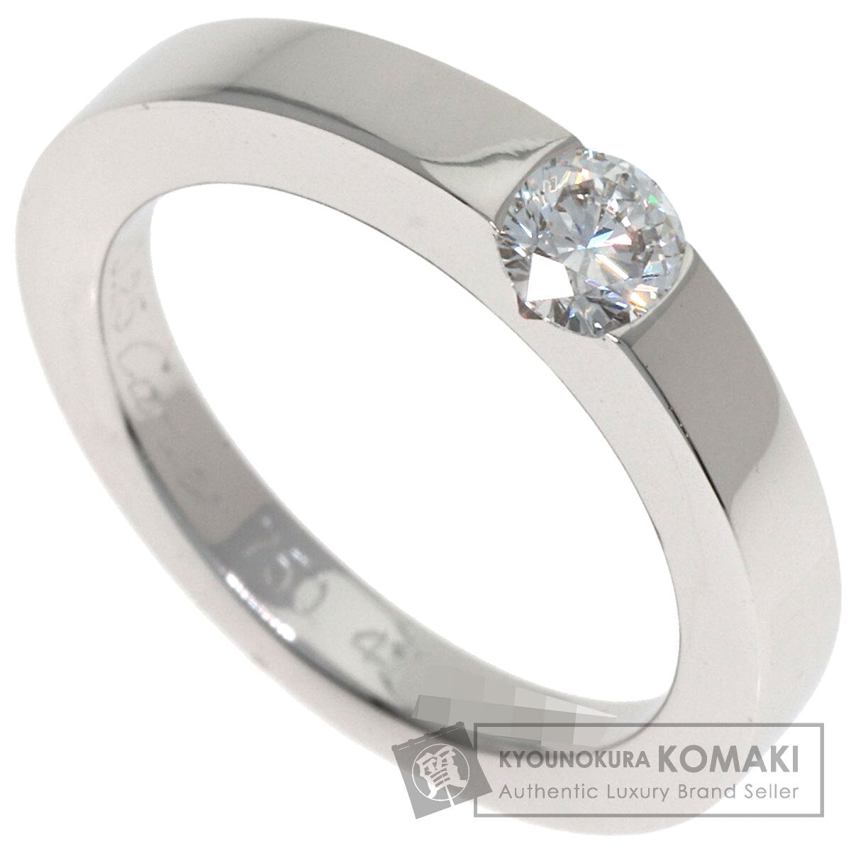 CARTIER Date with Diamond #47 Ring K18 White Gold Ladies [Used]