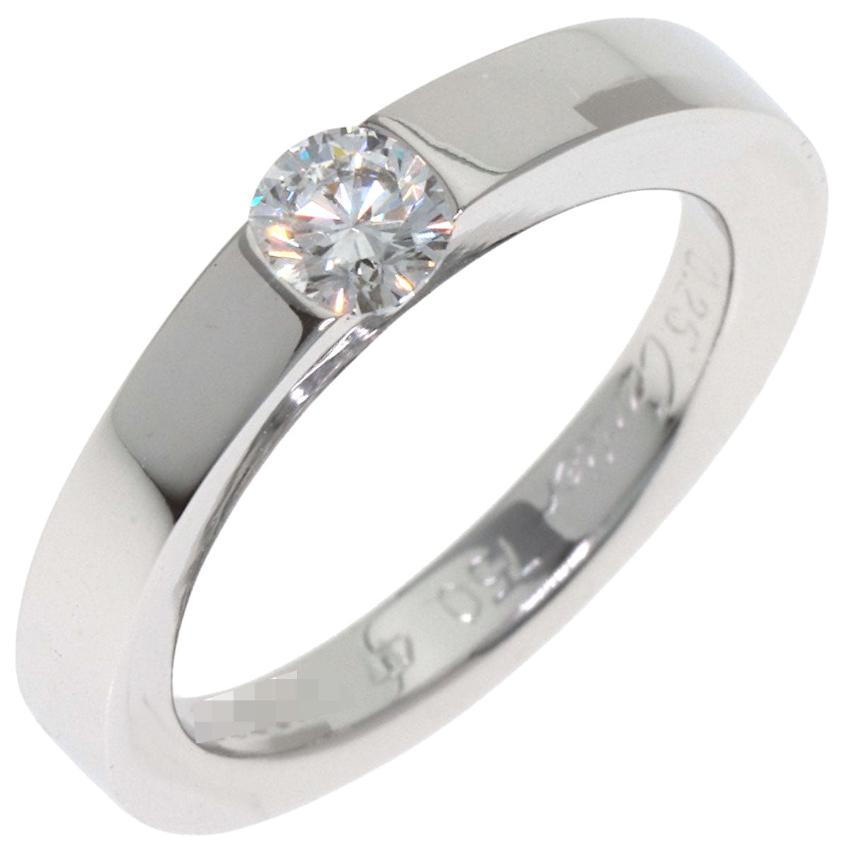 CARTIER Date with Diamond #47 Ring K18 White Gold Ladies [Used]