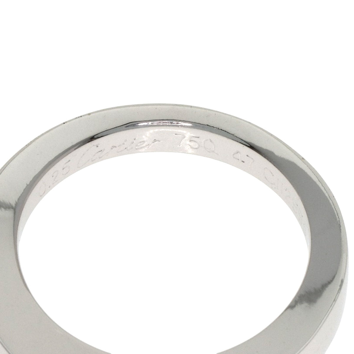 CARTIER Date with Diamond #47 Ring K18 White Gold Ladies [Used]
