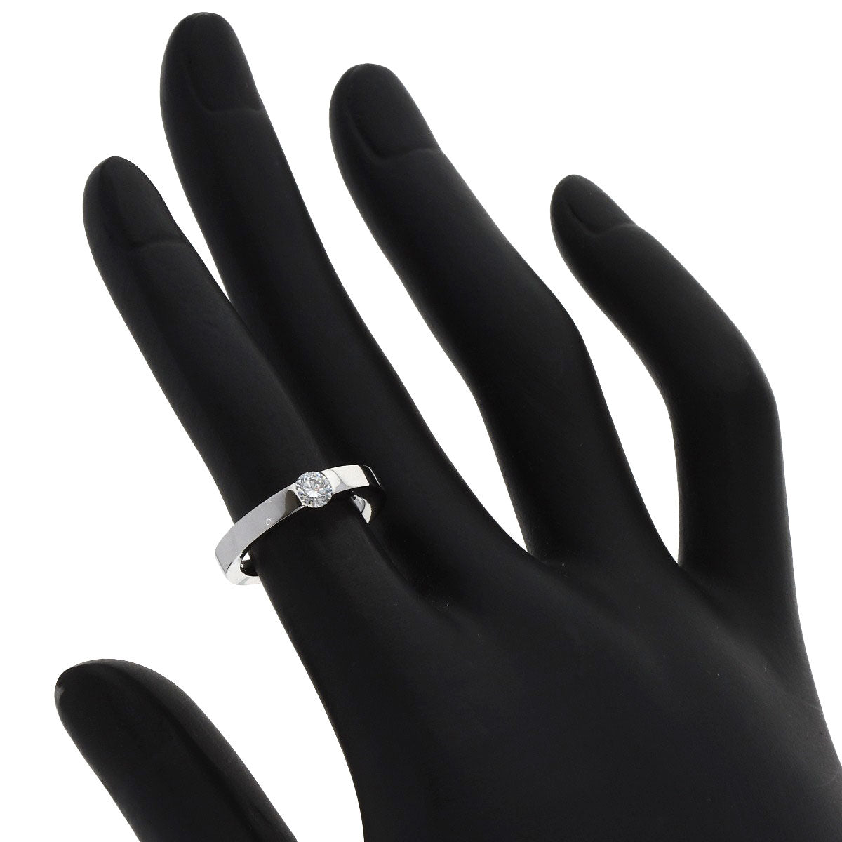 CARTIER Date with Diamond #47 Ring K18 White Gold Ladies [Used]
