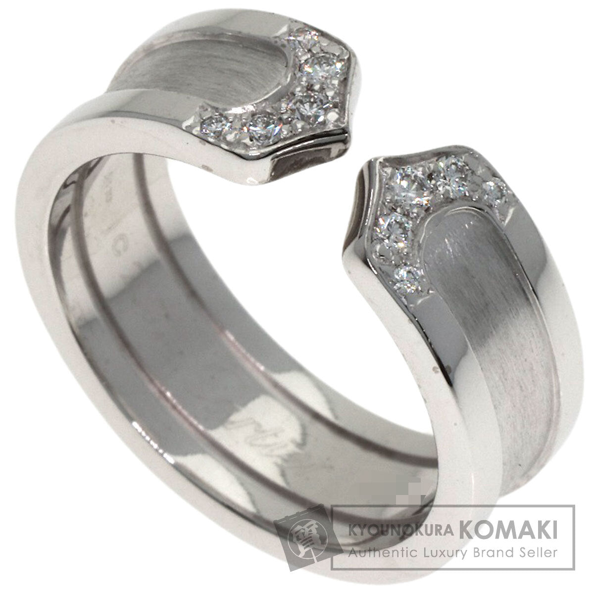 CARTIER C2 Ring SM Diamond #51 Ring K18 White Gold Ladies [Used]